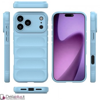 Magic Shield guminis dėklas su kameros apsauga - šviesiai mėlynas (Apple Iphone 17 Pro Max/18 Pro Max)